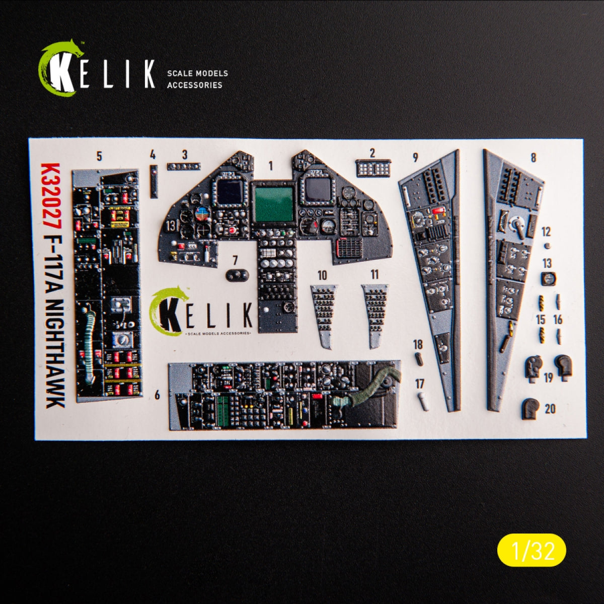 KELIK K32028 F-117A - Type 2 interior 3D decals for Trumpeter kit 1/32 – image 2