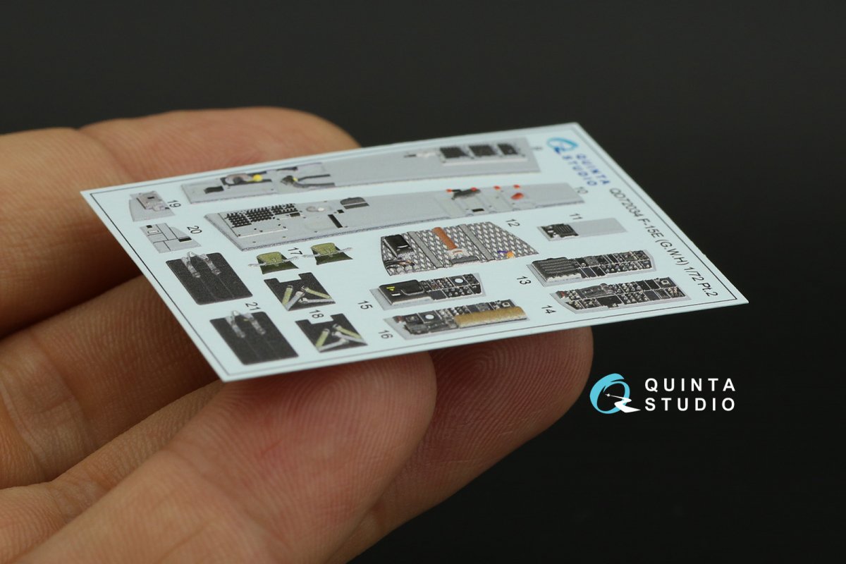 Quinta Studio QD72034 F-15E 3D-Printed &amp;amp; colored Interior on decal paper (GWH) 1/72 – image 12