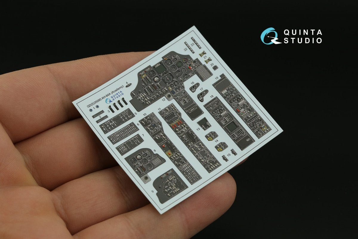 Quinta Studio QDS-35090 AH-64A 3D-Printed &amp;amp; colored Interior on decal paper (Academy) (Small version) 1/35 – Bild 10