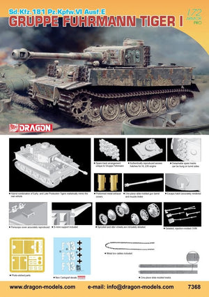 Dragon 7368 Sd.Kfz.181 Pz.Kpfw.VI Ausf.E Gruppe Fehrmann Tiger I 1/72
