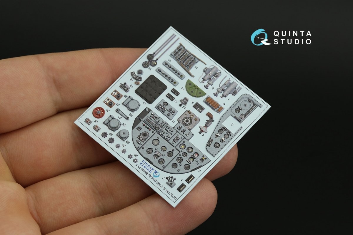 Quinta Studio QD32154 IL-2M3 3D-Printed &amp;amp; colored Interior on decal paper (Hobby Boss) 1/32 – obrázek 3