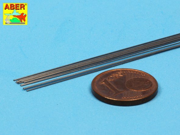 Aber SR03 Steel round rods 0.3mm length 250mm x12 pcs – obrázek 3