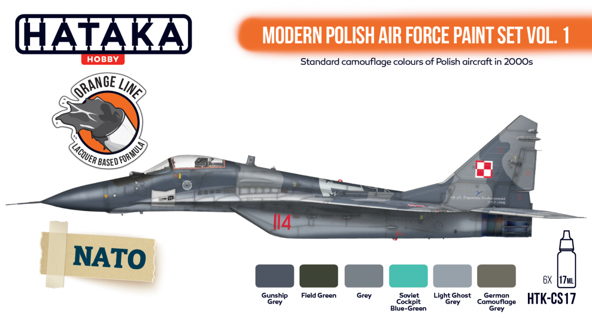 Hataka HTK-CS17 ORANGE LINE – Modern Polish Air Force paint set vol. 1 6x17ml – image 2