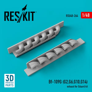 RESKIT RSU48-0264 BF-109G (G2,G6,G10,G14) EXHAUST FOR EDUARD KIT (3D PRINTED) 1/48