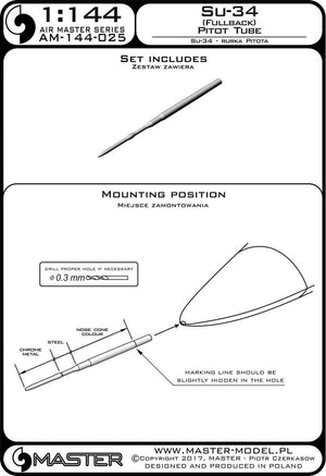 Master AM-144-025 Su-34 (Fullback) Pitot tube 1/144 – Bild 3