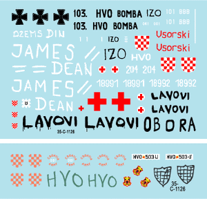 Star Decals 35-C1126 HVO (Croat). M-84, BRDM-2 2S1 Gvosdika, M-60P, M53/70 Prague, VW T3 1/35 – image 3