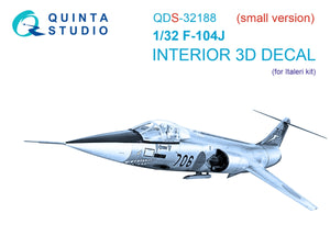Quinta Studio QDS-32188 F-104J 3D-Printed colored Interior on decal paper (Italeri) (small version) 1/32