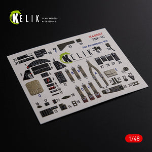 KELIK K48087 TBF-1C interior 3D decals for Academy kit 1/48