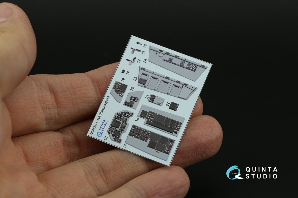 Quinta Studio QD48221 F-16B 3D-Printed &amp;amp; colored Interior on decal paper (Hasegawa) 1/48 – immagine 10