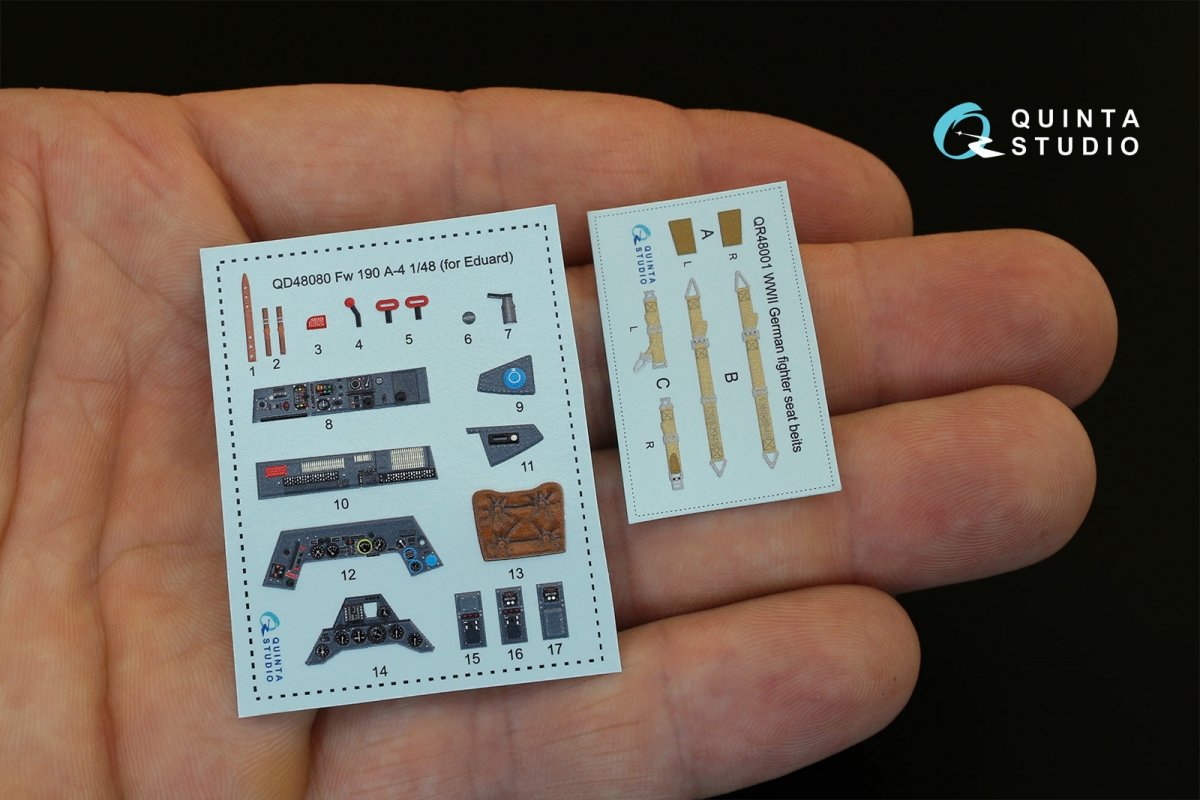 Quinta Studio QD48080 FW 190A-4 3D-Printed &amp;amp; colored Interior on decal paper (for Eduard kit) 1/48 – obrázek 10