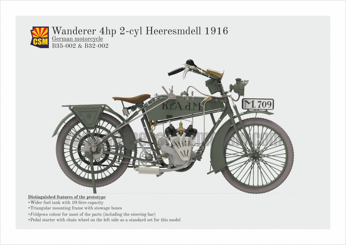 Copper State Models B32-002 Wanderer 4PS 1916 Motorcycle 1/32 – Bild 6