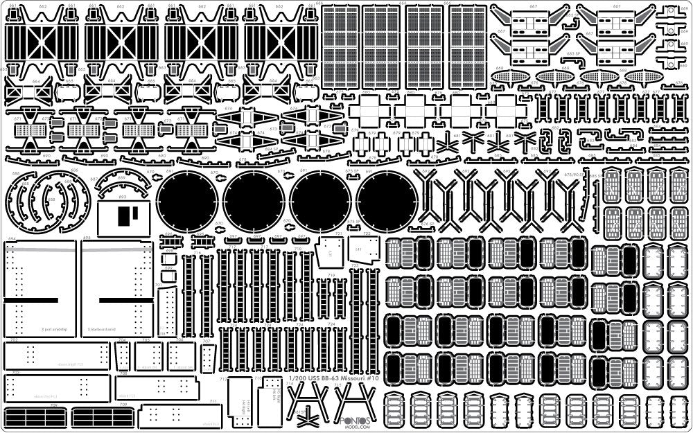 Pontos 23003F1 USS BB-63 Missouri 1945 Detail Up Set (20B Deck Blue stained wooden deck) 1/200 – image 15