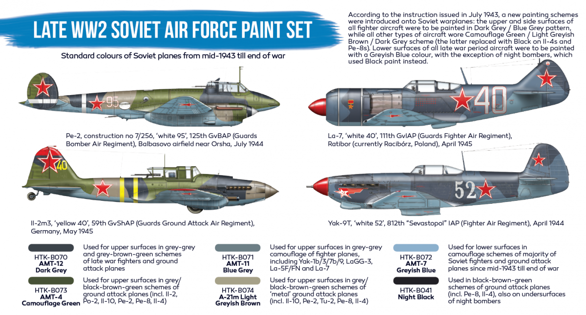 Hataka HTK-BS20 BLUE LINE – Late WW2 Soviet Air Force paint set 6x17ml – Bild 3