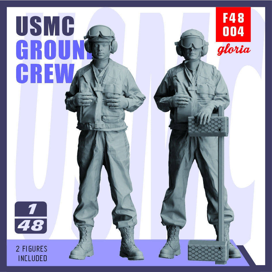 Gloria F48004 USMC LHA/LHD Ground Crew 2 figures 1/48