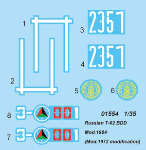 Trumpeter 01554 Russian T-62 BDD Mod.1984 1/35 – imagen 4