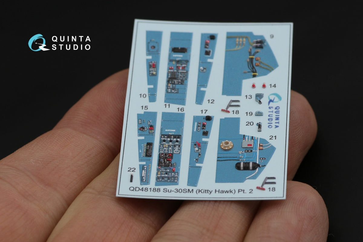 Quinta Studio QD48188 Su-30SM 3D-Printed colored Interior on decal paper (for KittyHawk kit) 1/48 – Bild 3