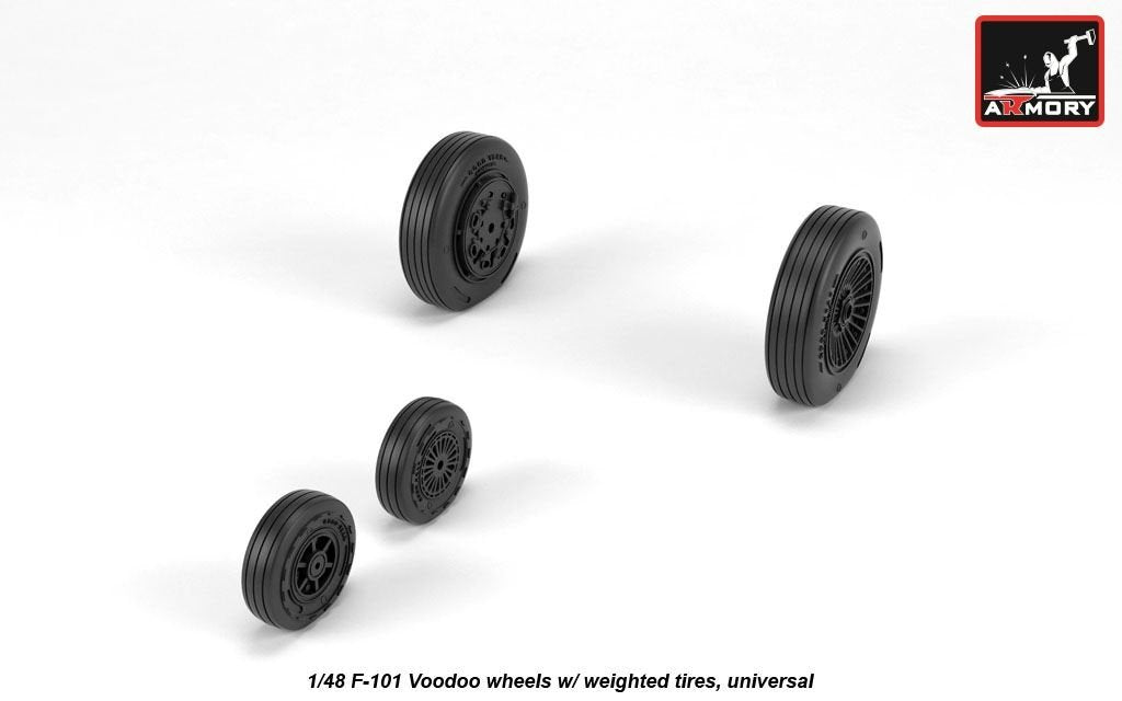 Armory Models AW48318 F-101 Voodoo wheels w/ optional nose wheels &amp;amp; weighted tires 1/48 – Bild 4