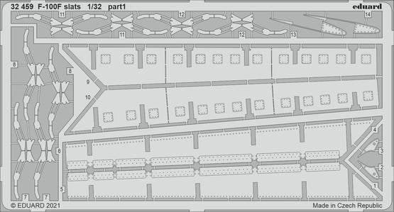Eduard 32459 F-100F slats for Trumpeter 1/32