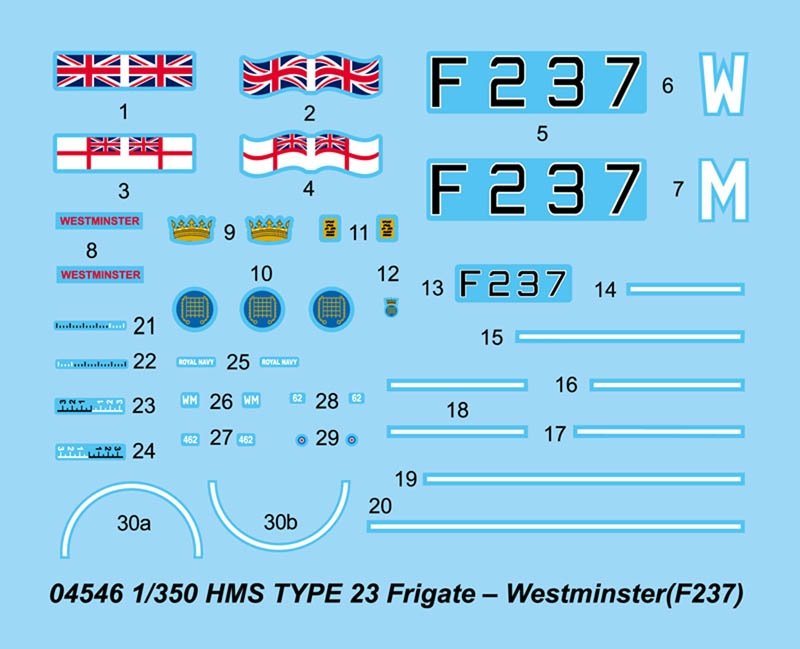 Trumpeter 04546 HMS TYPE 23 Frigate Westminster F237 1/350 – image 4