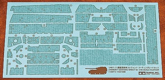 Tamiya 12671 Zimmerit Coating Sheet Elefant 1/48