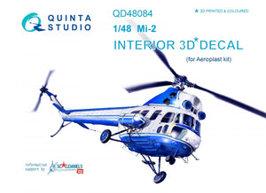 Quinta Studio QD48084 Mi-2 3D-Printed &amp;amp; colored Interior on decal paper (for Aeroplast kit) 1/48