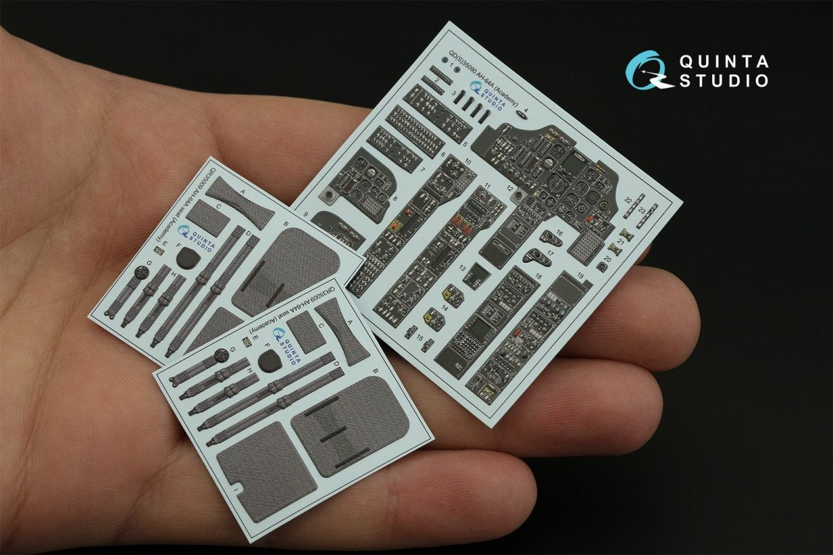 Quinta Studio QD35090 AH-64A 3D-Printed &amp;amp; colored Interior on decal paper (Academy) 1/35 – obrázek 9