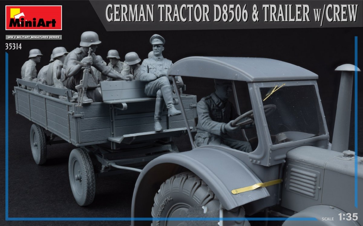 MiniArt 35314 GERMAN TRACTOR D8506 &amp;amp; TRAILER w/CREW 1/35 – obrázek 5