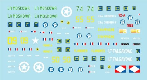 Star Decals 72-A1082 French Sherman Mix. M4A1, M4A3 105mm, M4A3 76mm and M4A3E2 Jumbo 1/72 – obrázek 2