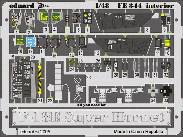 Intérieur du F-18E Eduard FE344 REVELL 1/48