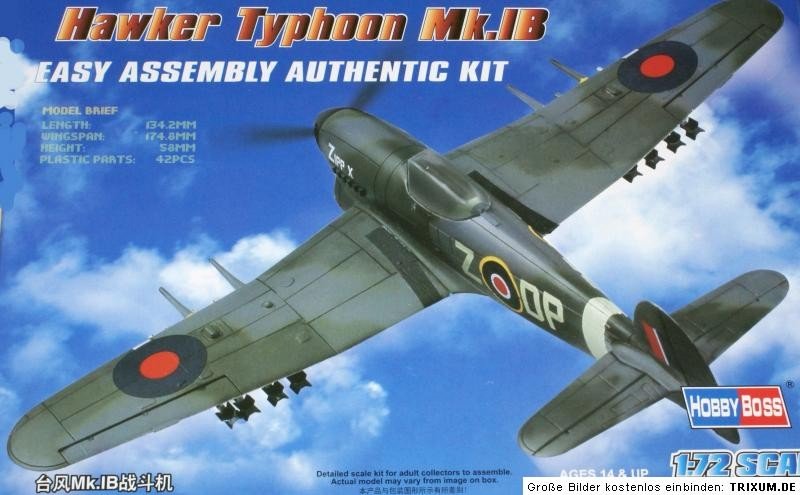 Hobby Boss 80232 Hawker Typhoon Mk.IB Fighter 1/72