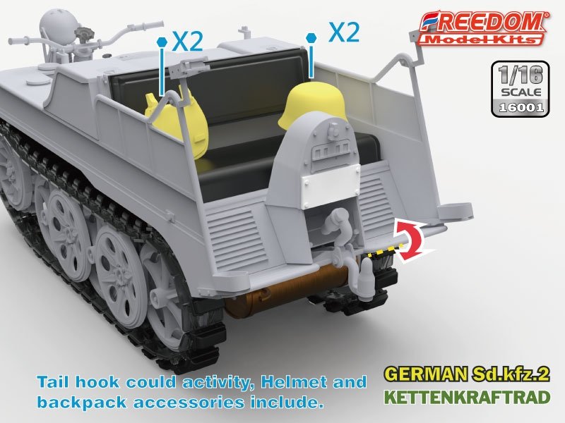 Freedom 16001 Sd.Kfz. 2 Kettenkraftrad Type HK 101 1/16 – immagine 3