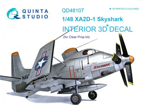 Quinta Studio QD48107 XA2D-1 3D-Printed &amp;amp; colored Interior on decal paper (for Clear Prop kit) 1/48
