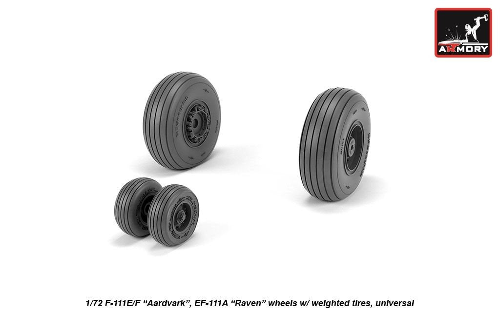 Armory Models AW72338 F-111E/F Aardvark / EF-111A Raven wheels w/ weighted tires 1/72 – obrázek 3