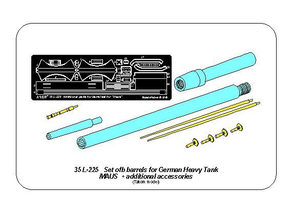 Aber 35L-225 Set of barrels for German Heavy Tank MAUS 1/35 – image 9