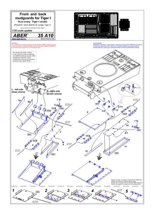 Aber 35A010 Ailes avant et arrière pour Tiger I (1/35) – image 4
