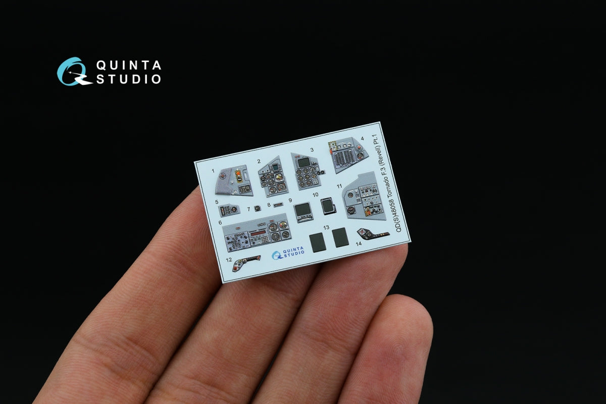Quinta Studio QD+48058 Tornado F.3 3D-Printed &amp;amp; colored Interior on decal paper (Revell) (with 3D-printed resin parts) 1/48 – immagine 8