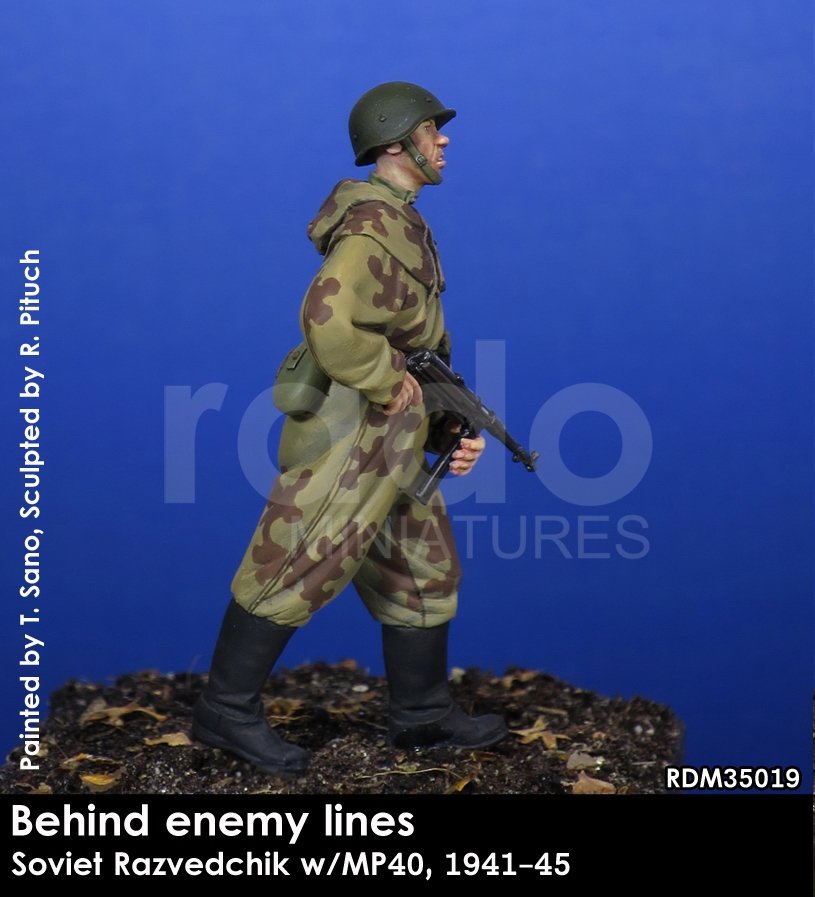 RADO Miniatures RDM35019 Soviet Razvedchik w/MP40, (1941-45) 1/35 – obrázek 3