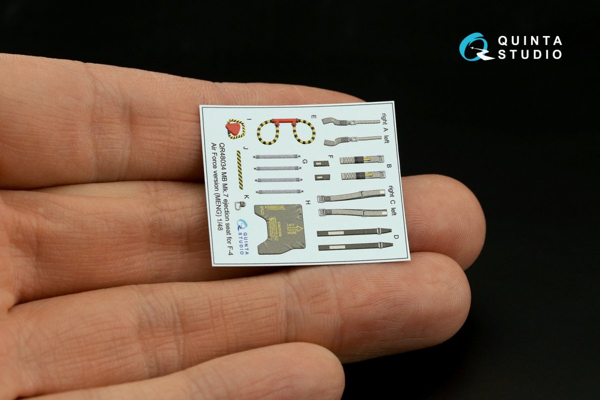 Quinta Studio QD48387 F-4E early with slatted wing 3D-Printed &amp;amp; colored Interior on decal paper (Meng) 1/48 – image 9
