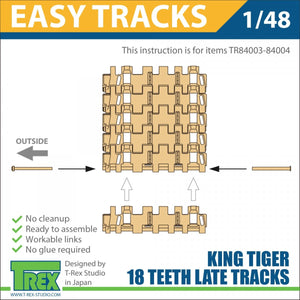 T-Rex Studio TR84003 King Tiger Late 18 Teeth Tracks w/ Sprockets 1/48 – immagine 5