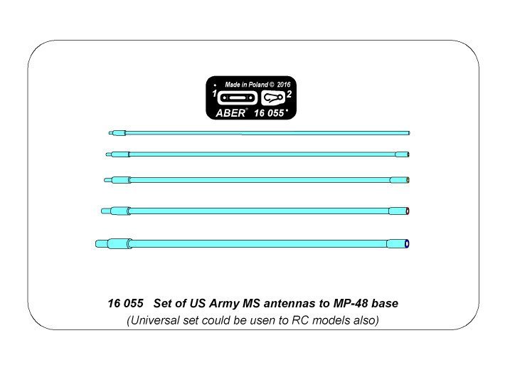 Aber 16055 Set of US Army MS antennas to MP-48 base 1/16 – Bild 7