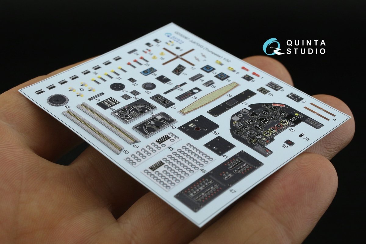 Quinta Studio QD32087 Ju87 D/G 3D-Printed &amp;amp; colored Interior on decal paper (Trumpeter) 1/32 – imagen 12