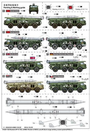Trumpeter 01025 Russian 9P113 TEL w/9M21 Rocket of 9K52 Luna-M Short-range artillery 1/35 – image 4