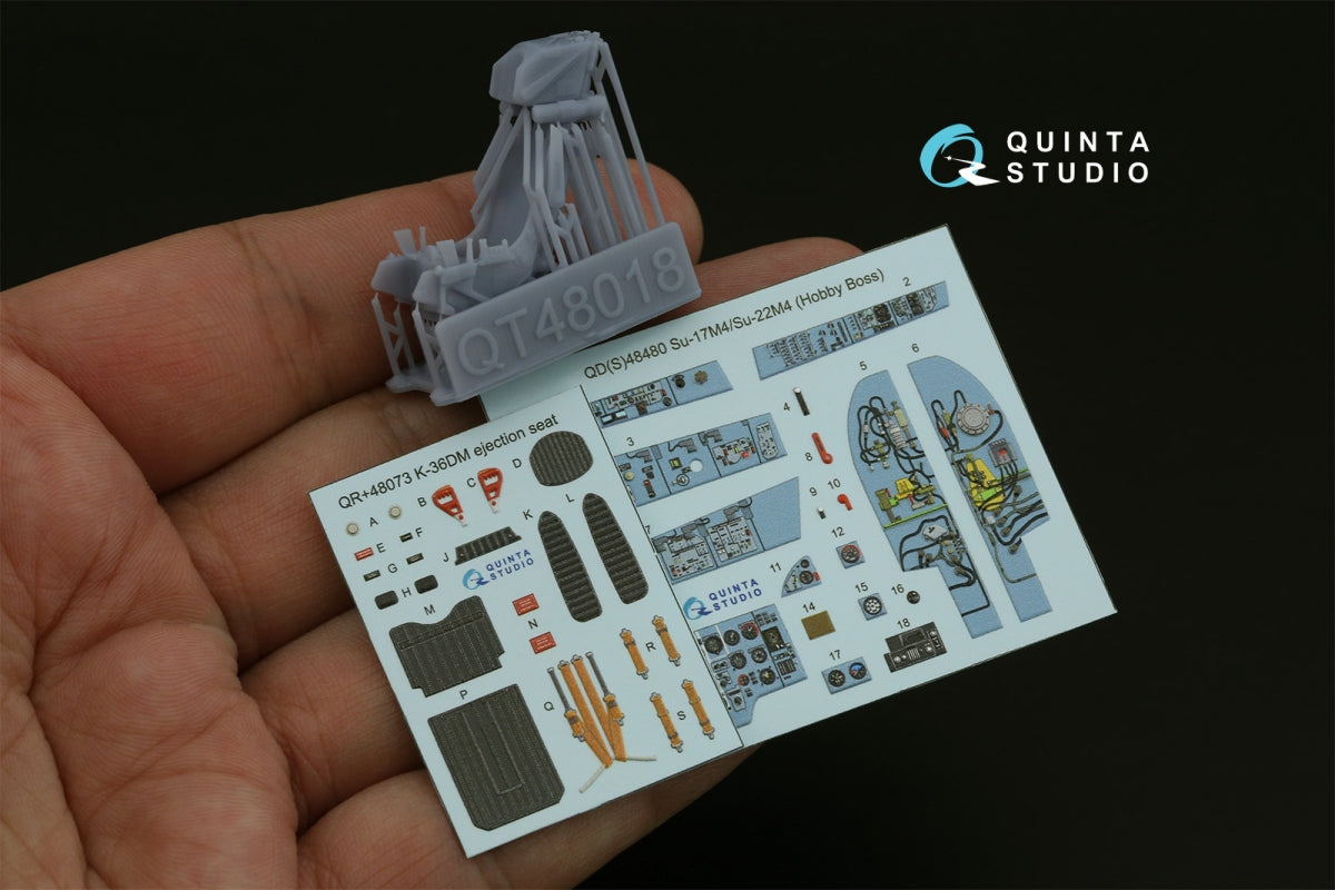 Quinta Studio QD+48480 Su-17M4/Su-22M4 3D-Printed &amp;amp; colored Interior on decal paper (Hobby Boss) (with 3D-printed resin parts) 1/48 – image 2