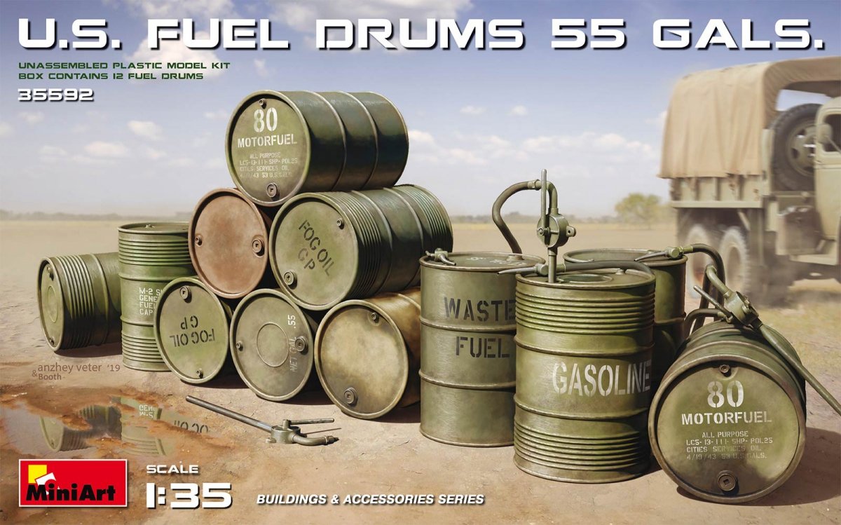 MiniArt 35592 FÛTS DE CARBURANT US 55 GALS. 1/35