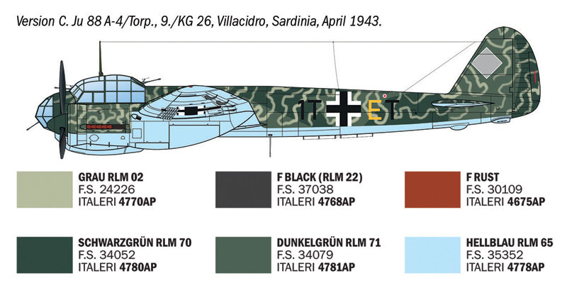Italeri 1489 Junkers Ju 88 A-4/17 Torpedo Bomber 1/72 – zdjęcie 8