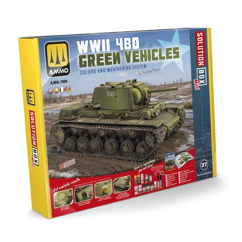 Ammo of Mig 7908 SOLUTION BOX MINI 37 - WWII 4BO Green Vehicles