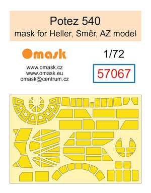 Omask 57067 1/72 Potez 540 Mask (for Heller, Směr, AZ model, MisterCraft) 1/72