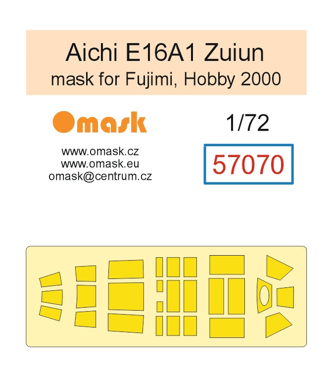 Omask 57070 1/72 Aichi E16A1 Zuiun Mask (for Fujimi, Hobby 2000) 1/72