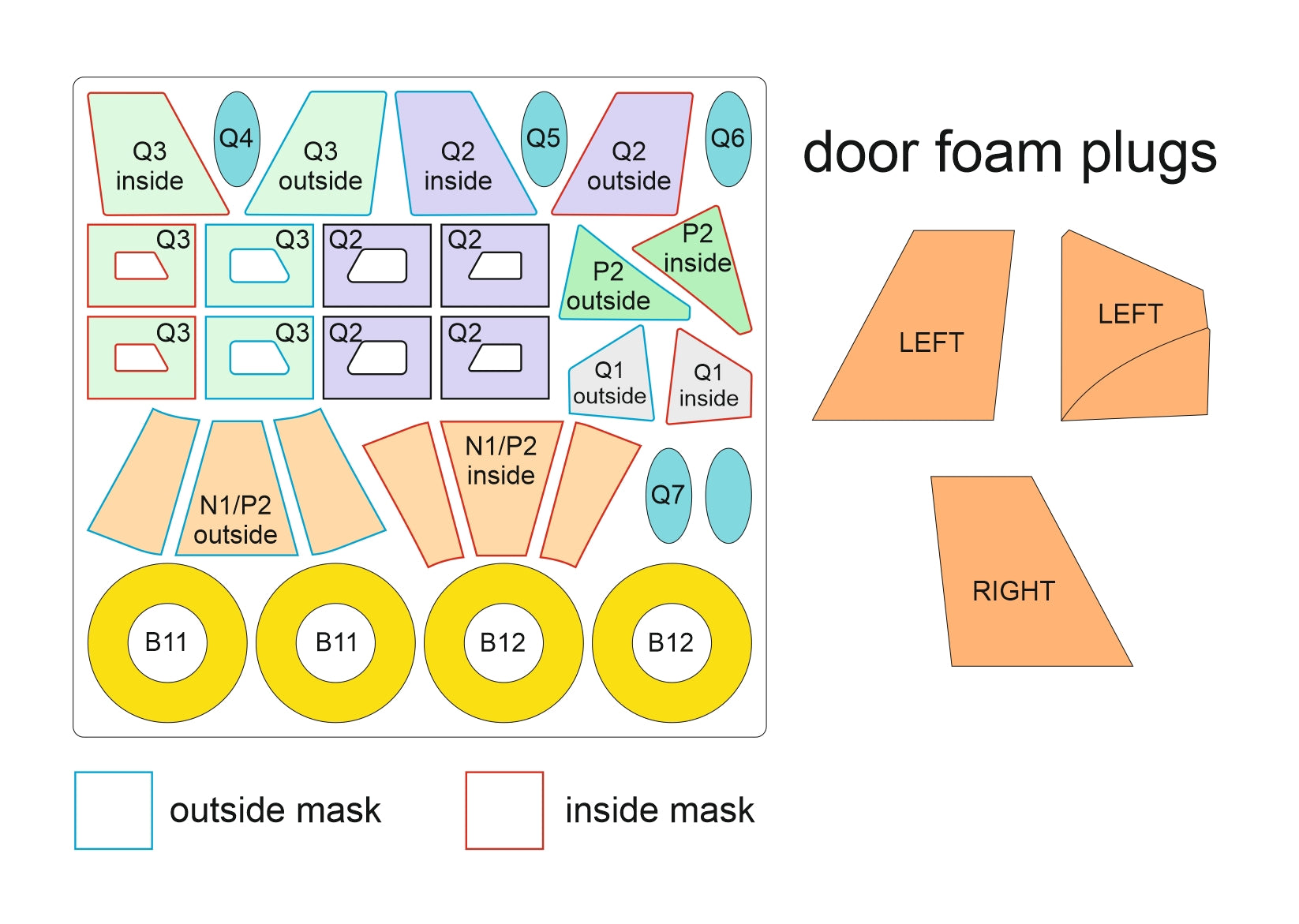 Omask 54102 1/48 PZL M18 Dromader Double Sided Mask and Door Foam Plugs (for IBG) 1/48 – image 2
