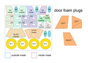 Omask 54102 1/48 PZL M18 Dromader Double Sided Mask and Door Foam Plugs (for IBG) 1/48 – image 2